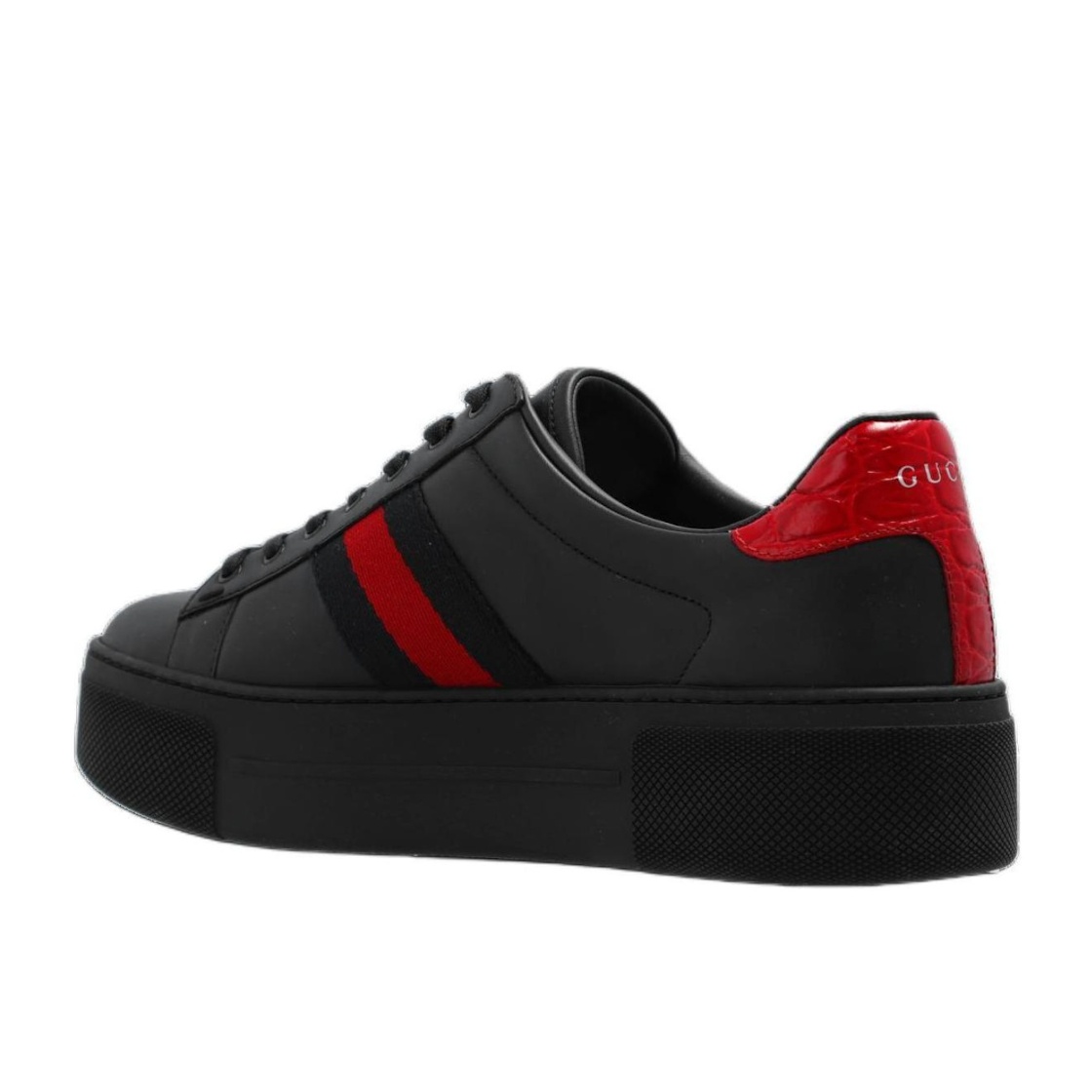 (WMNS) Gucci Ace Leather Platform 'Black' 791399-AACAG-1096 - 4