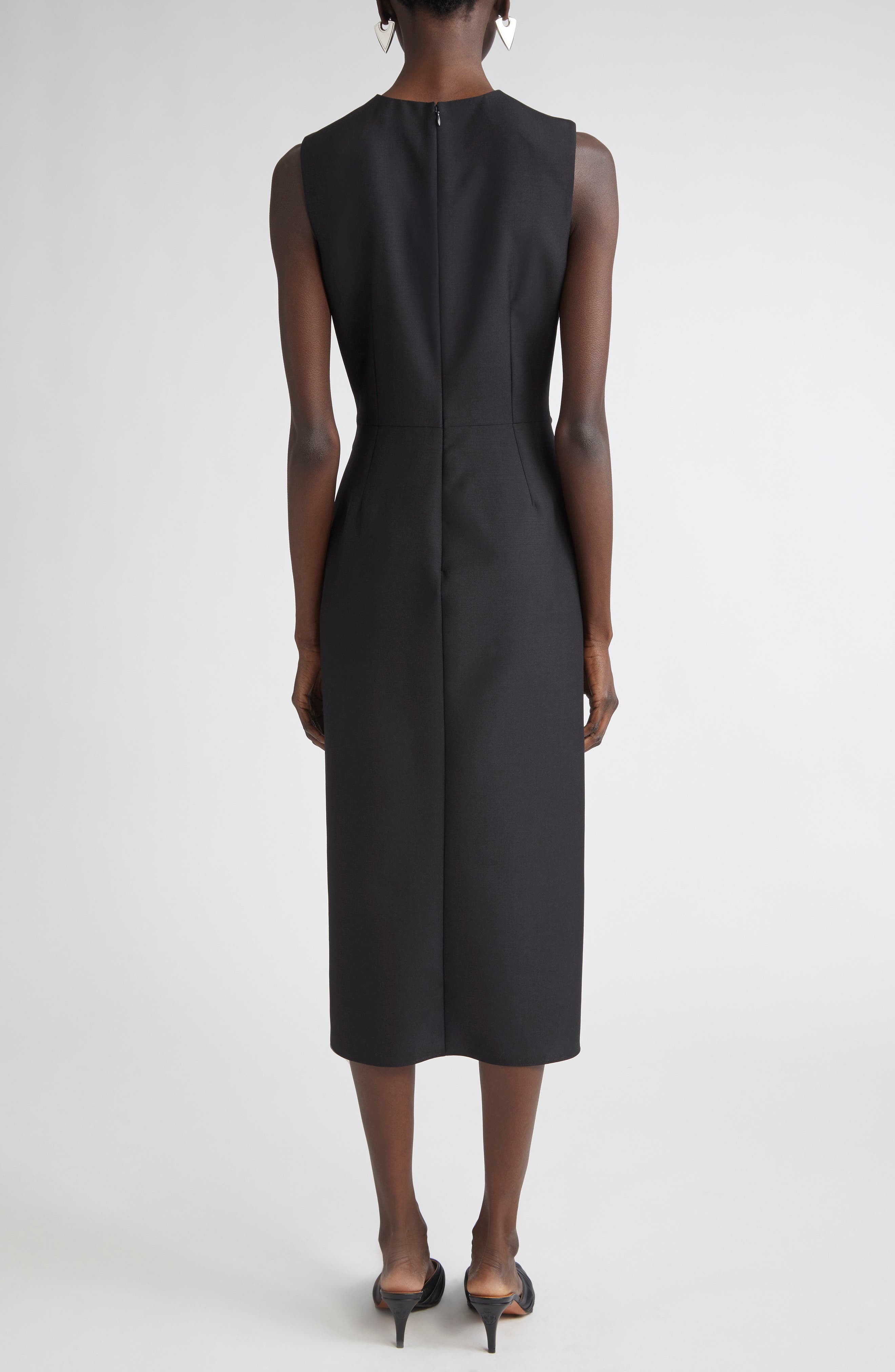 McQueen Twisted Drape Sleeveless Sheath Dress in Black at Nordstrom - 2