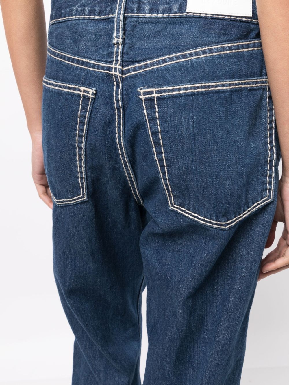 loose-fit contrast-stitching jeans - 5