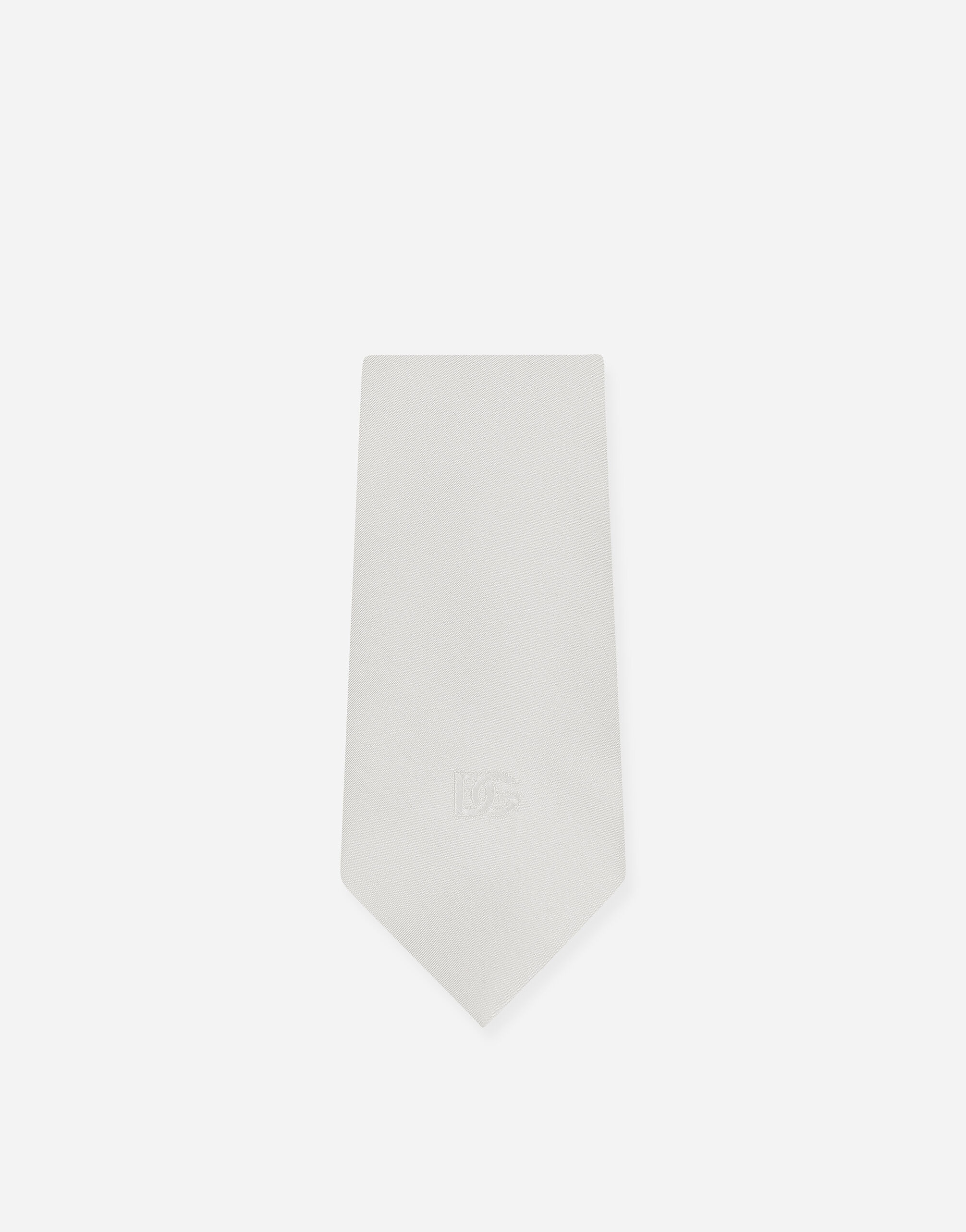 6-cm silk blade tie with DG logo embroidery - 2
