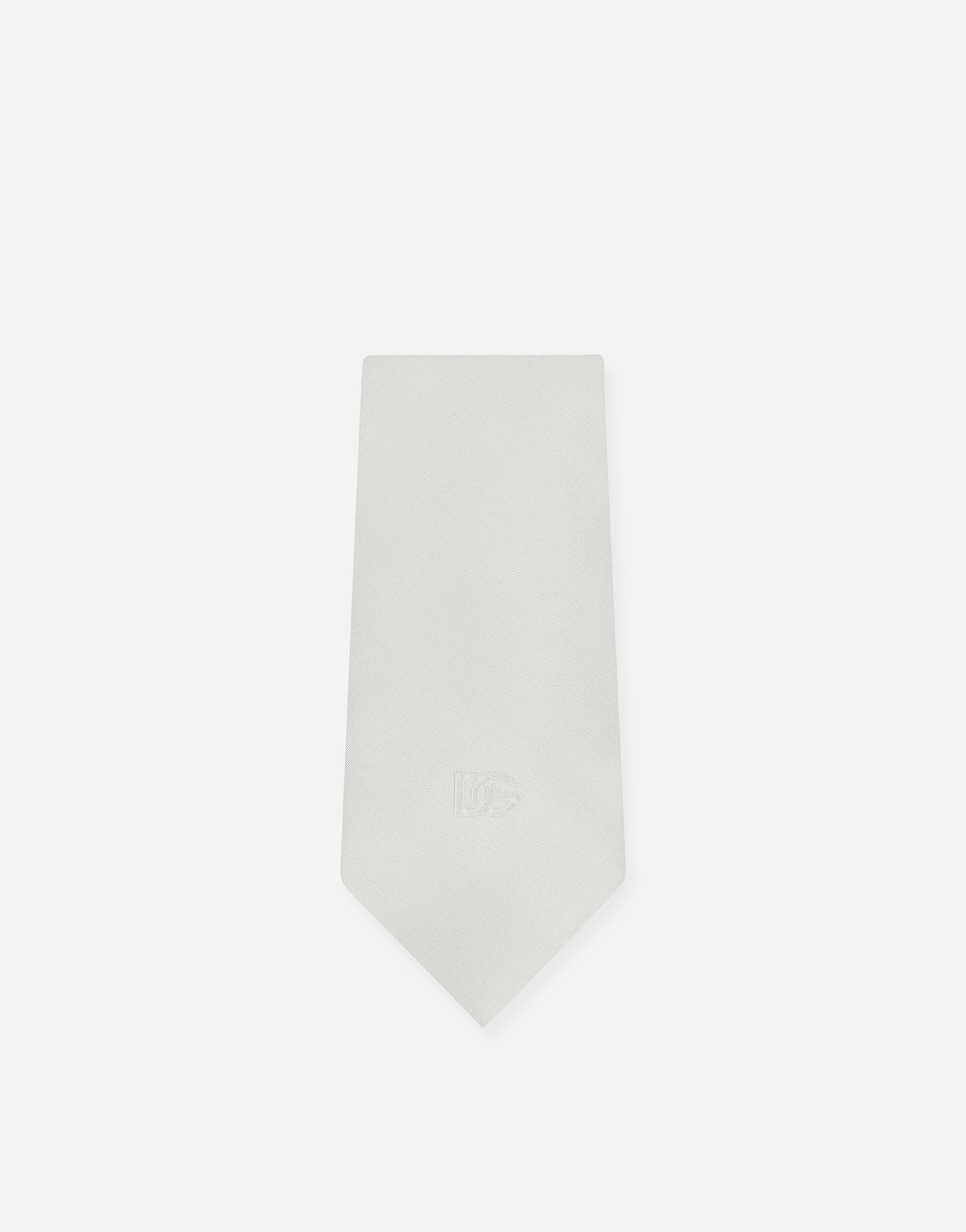 6-cm silk blade tie with DG logo embroidery - 2