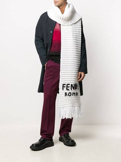 FENDI logo-embroidered oversize scarf outlook