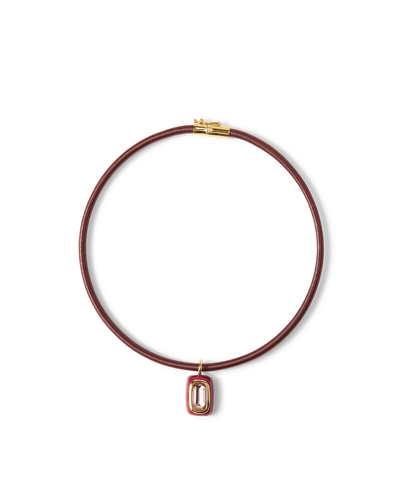 BURGUNDY CORD PENDANT NECKLACE 5