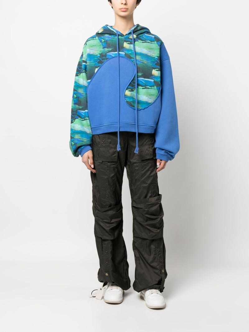 ERL abstract-print long-sleeved hoodie outlook