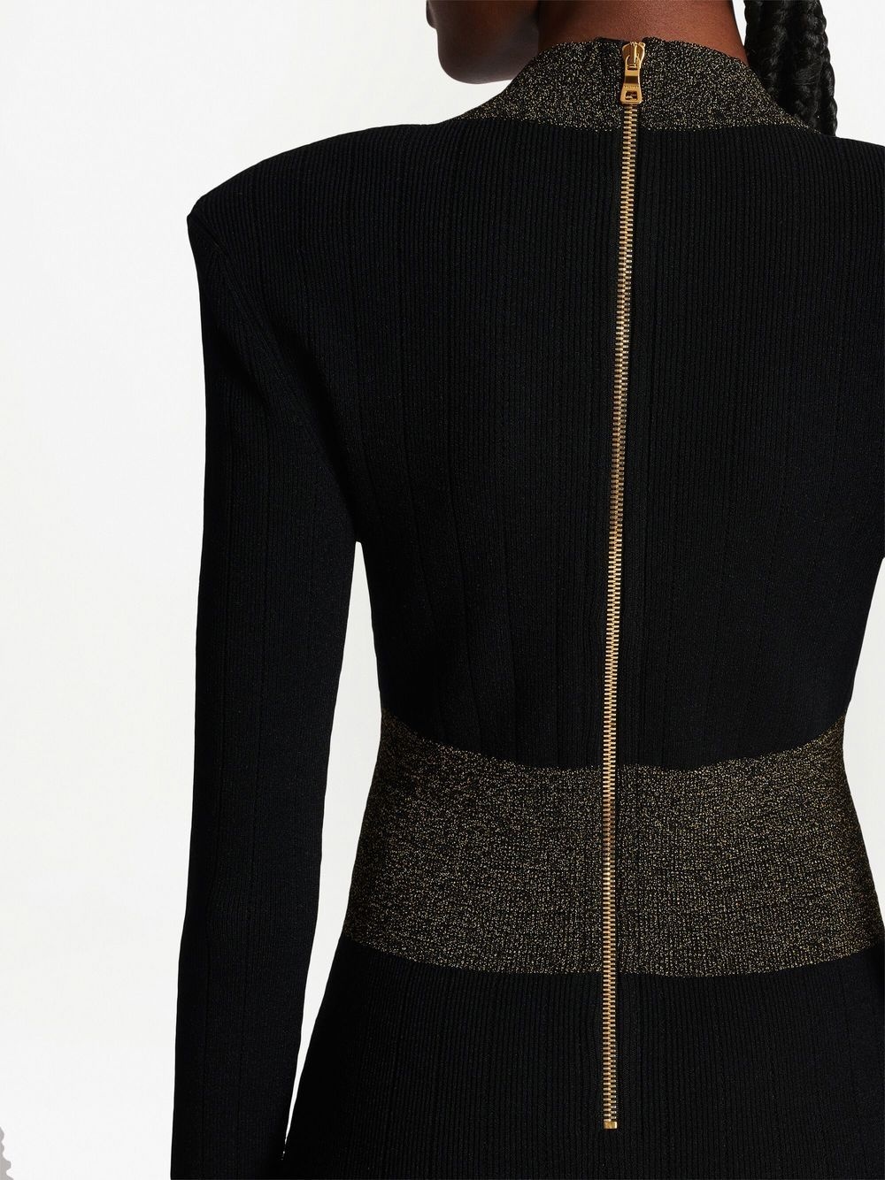 fitted embossed-button mini dress - 7