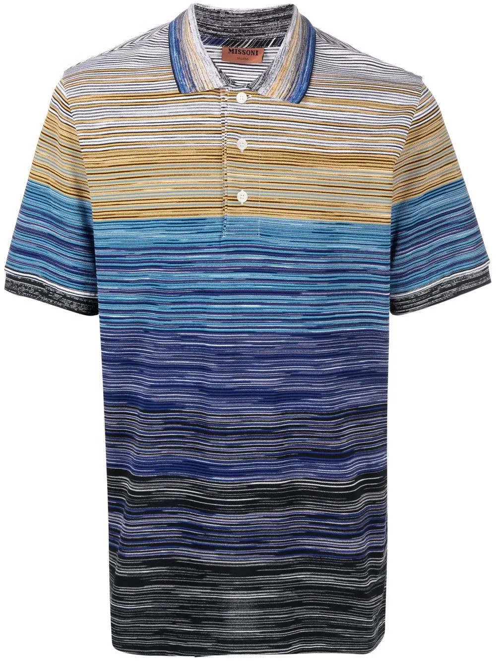 striped short-sleeve polo shirt - 1