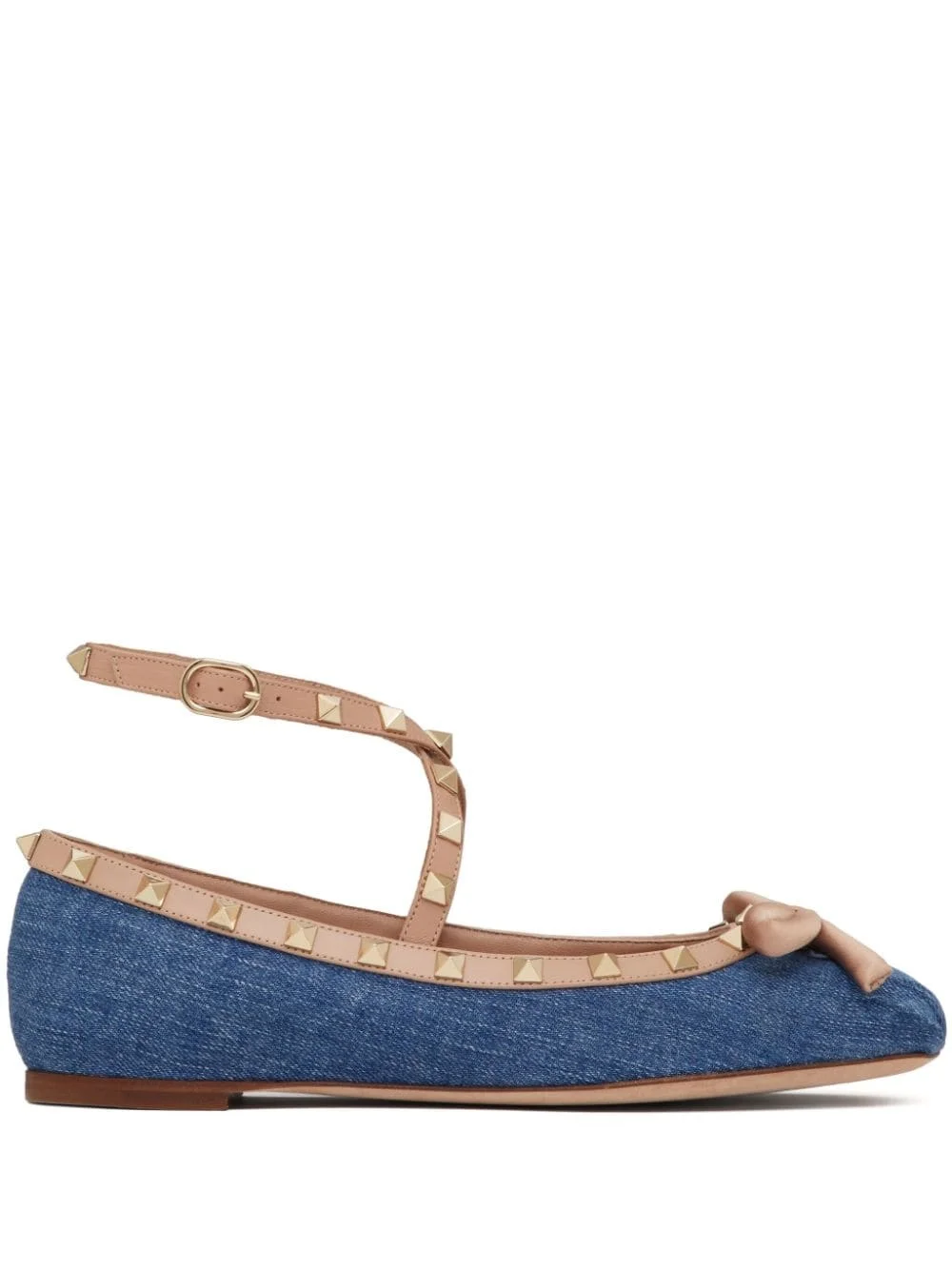 Rockstud denim ballerina shoes - 1