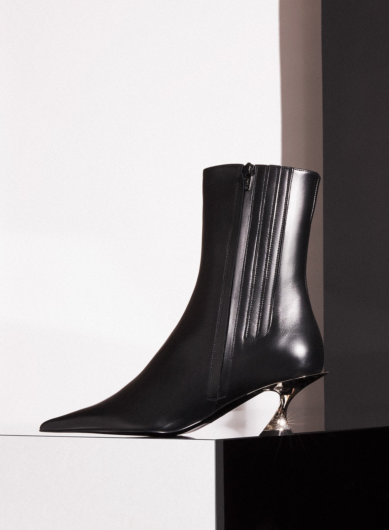 Black leather Fang 55 ankle boots - 3