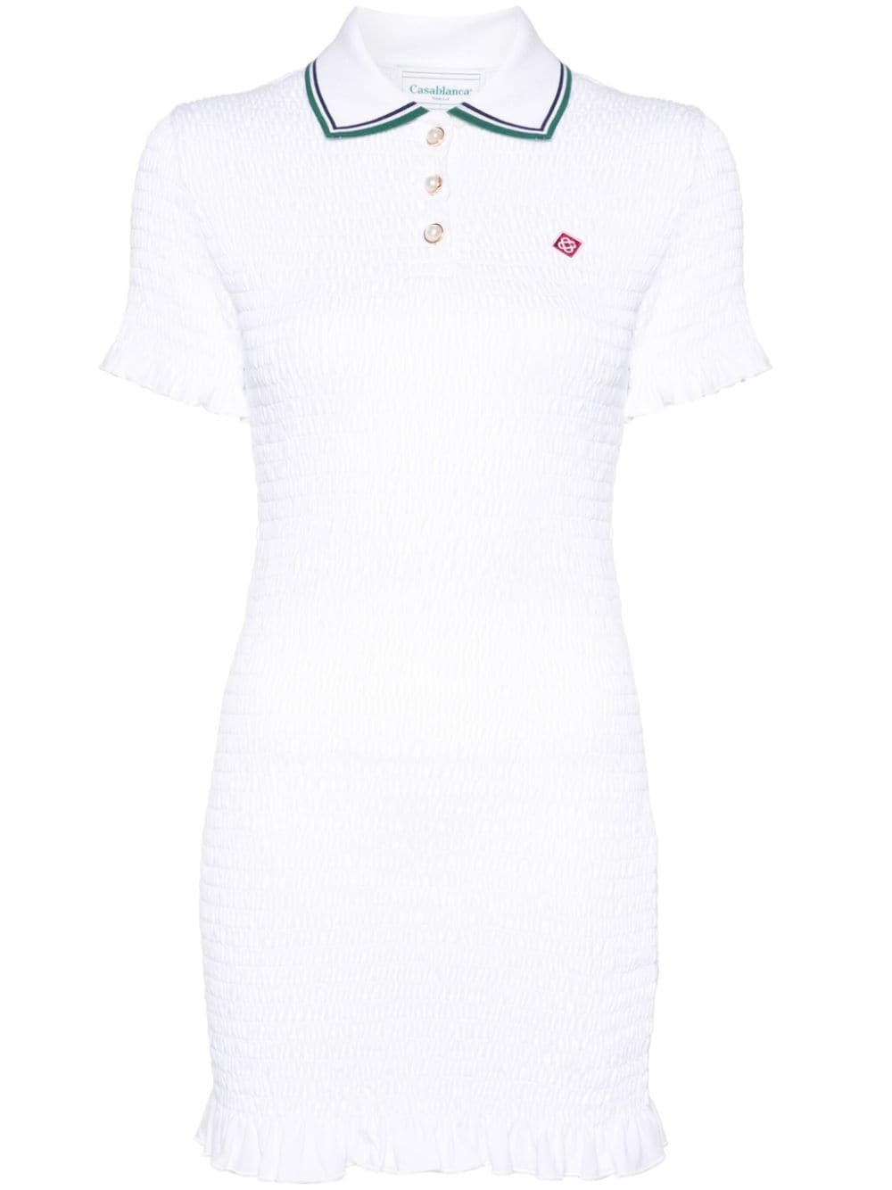 shirred polo minidress - 1