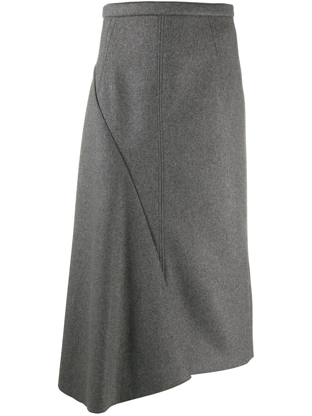 asymmetric draped midi skirt - 1