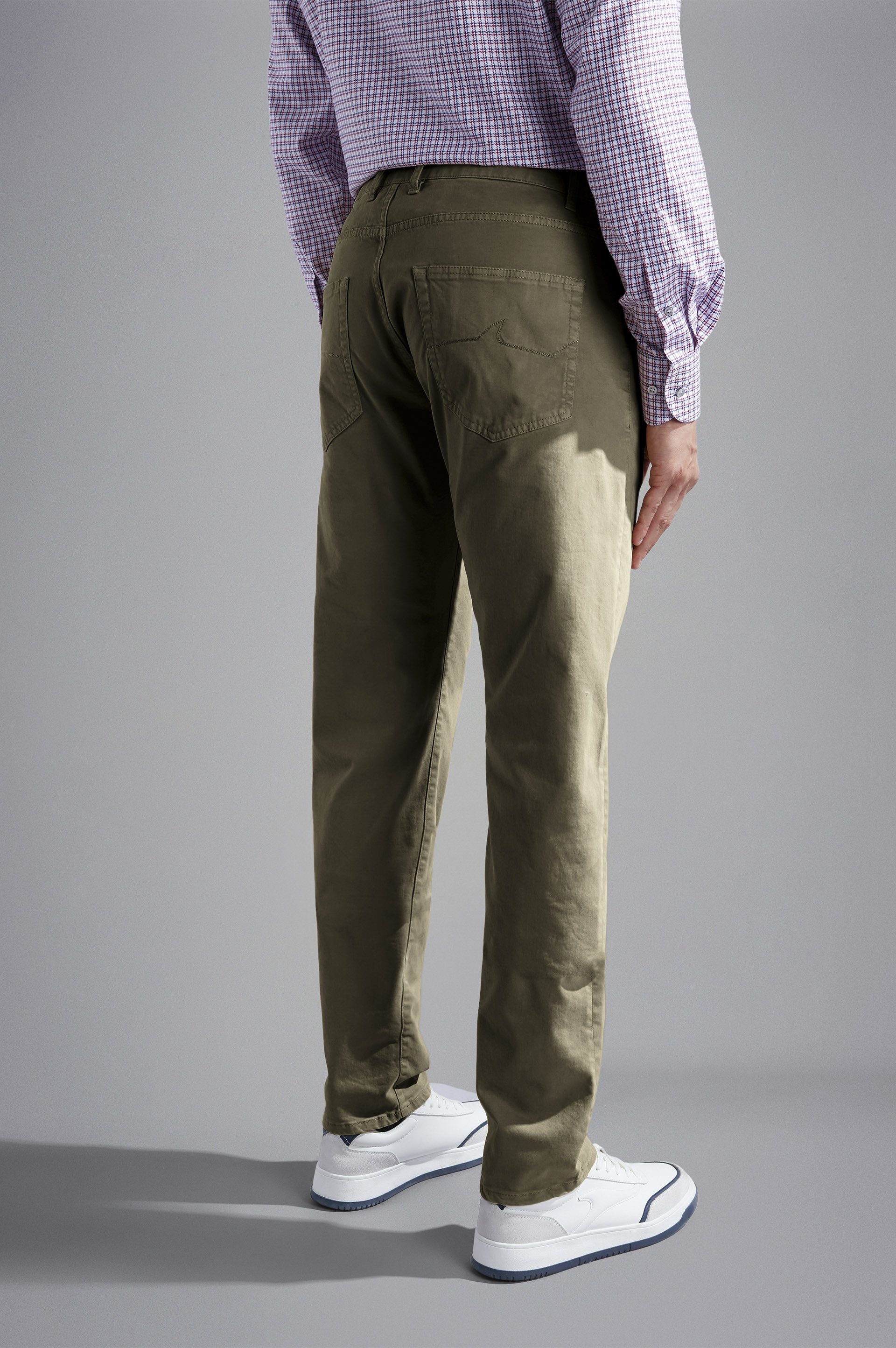 STRETCH COTTON 5 POCKETS TROUSERS - 4