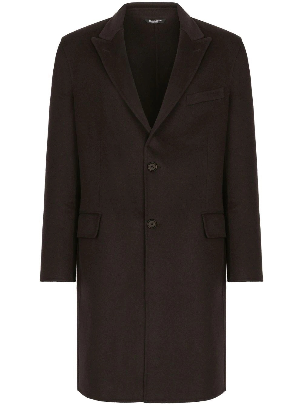 single-breasted cashmere coat - 1