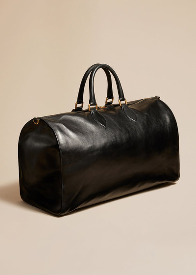 KHAITE The Pierre Weekender Bag in Black Vintage Leather outlook