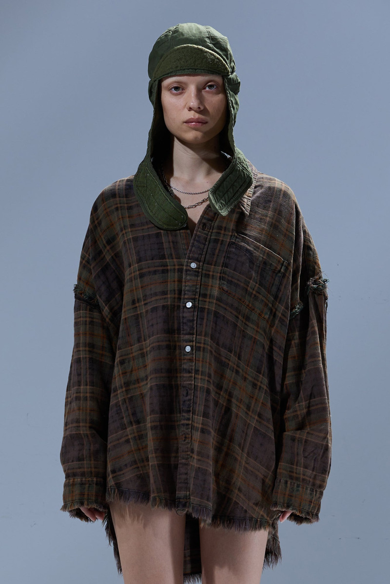 R13 SHREDDED SEAM DROP NECK SHIRT outlook
