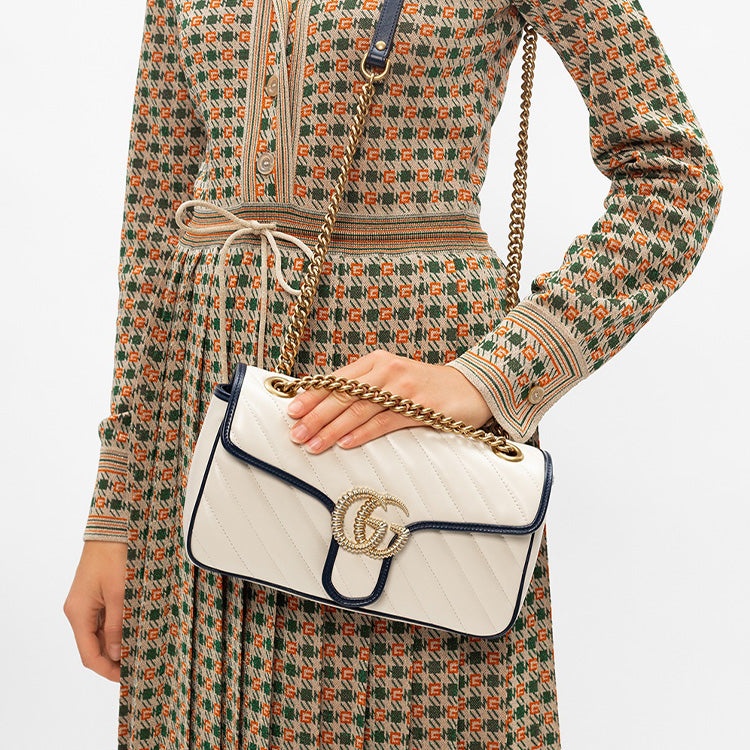 (WMNS) Gucci Marmont Series Bag Pack Small White 443497-0OLFX-9085 - 6