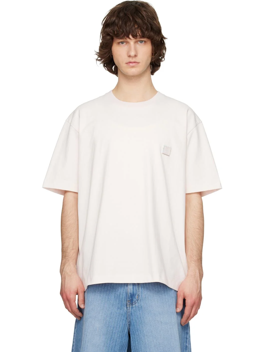 Pink Solid Tweed Back Logo Short Sleeve T-shirt - 1