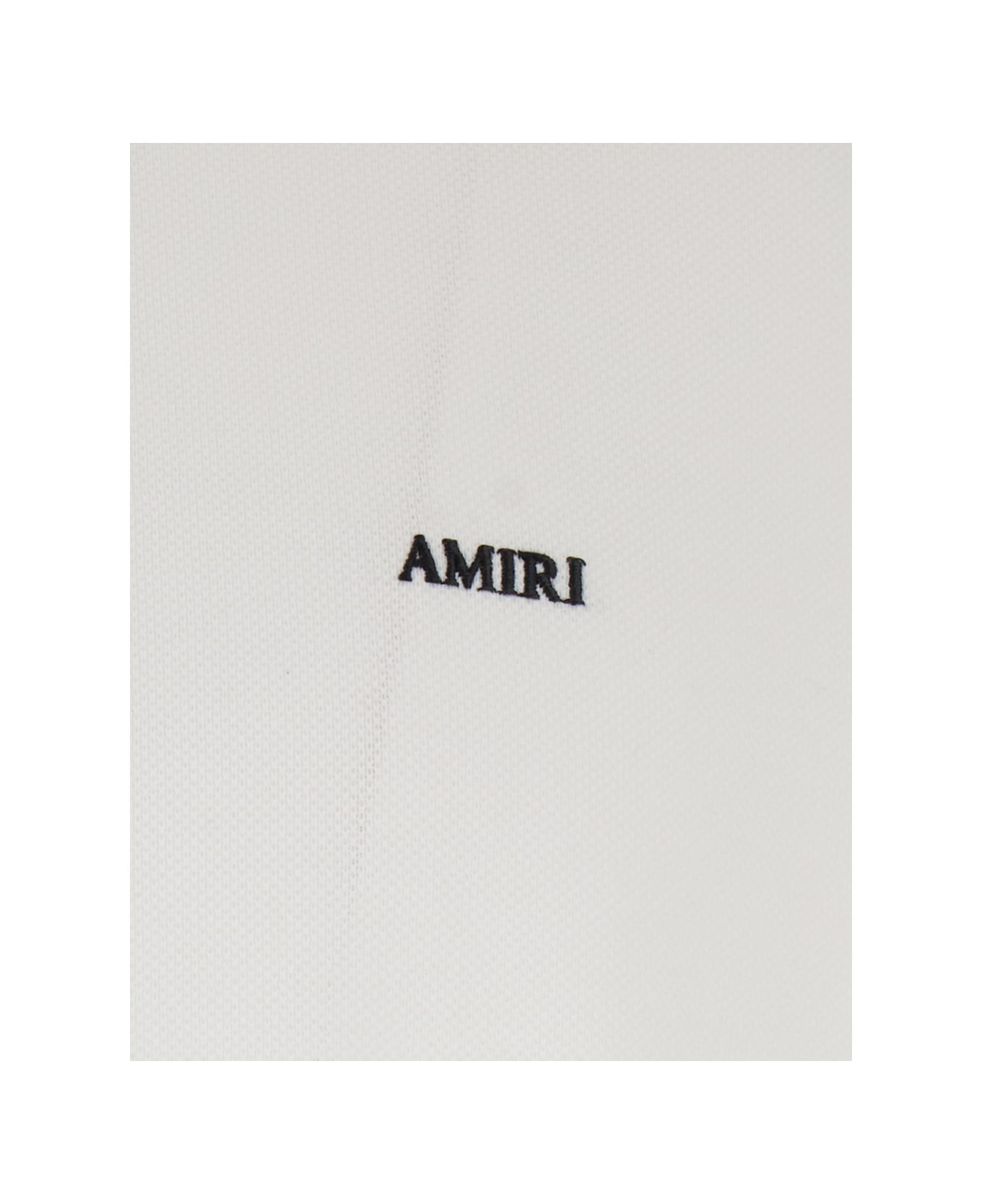 White Polo Shirt With Classic Collar And Logo Lettering Embroidery On The Front In Cotton Man - 3