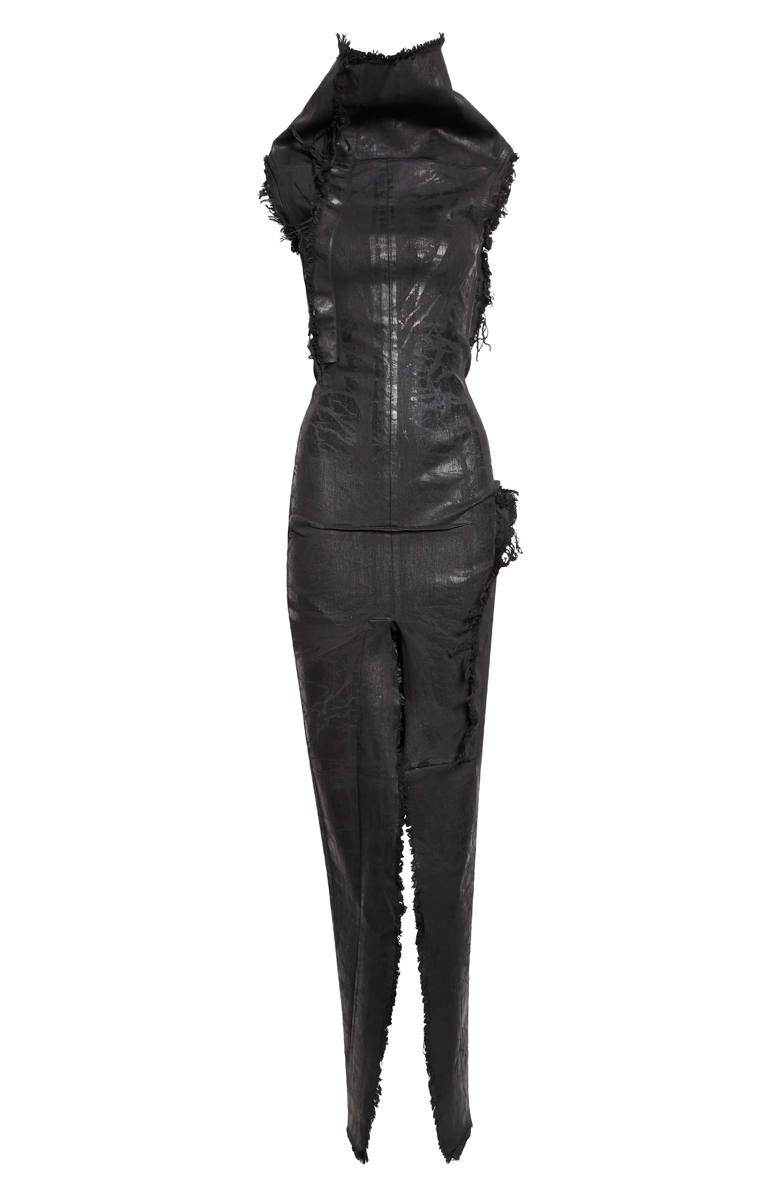 Rick Owens Concordians Etna Megacrust Denim Dress in Black at Nordstrom - 1