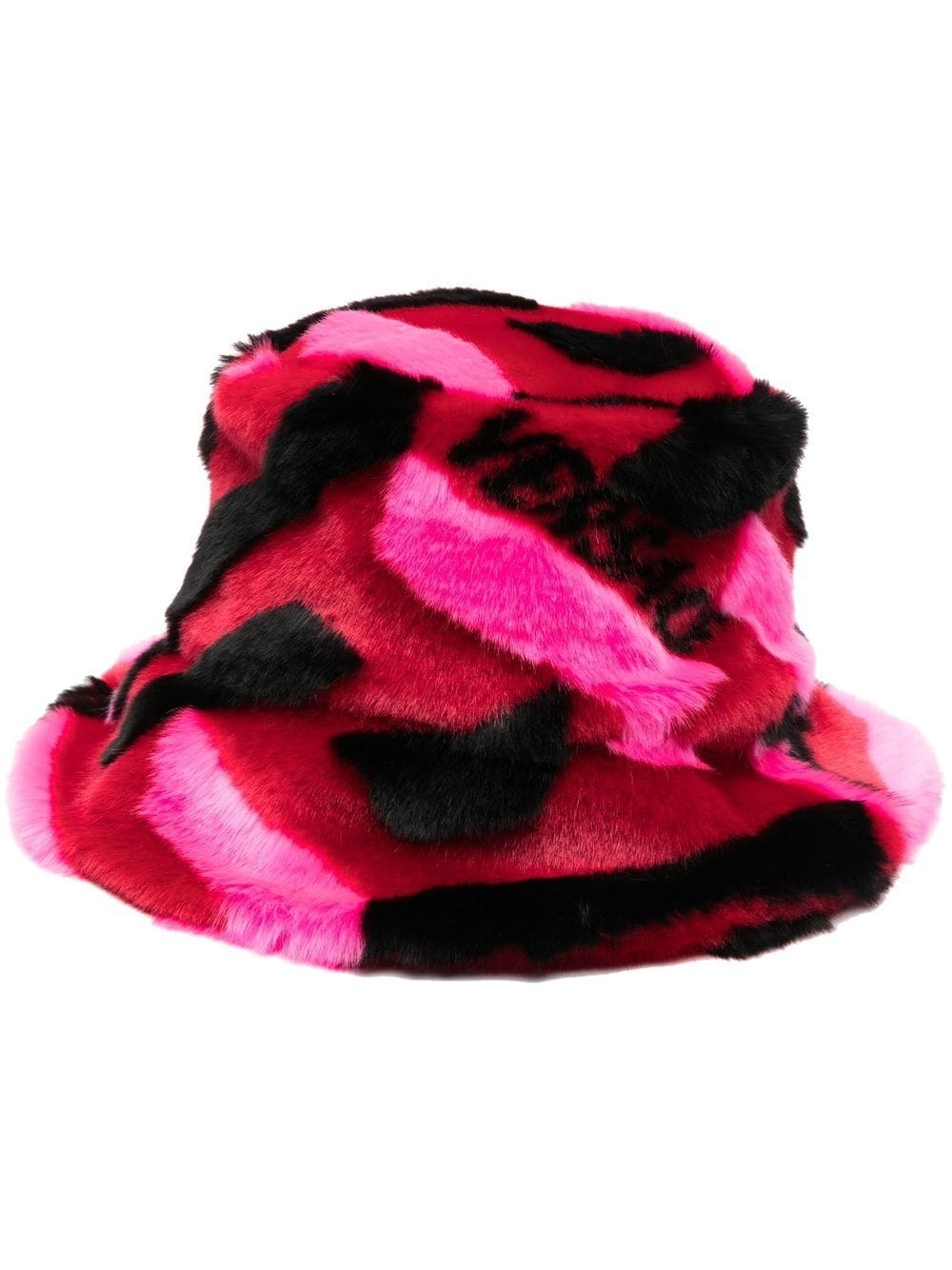 panelled faux-fur bucket hat - 1