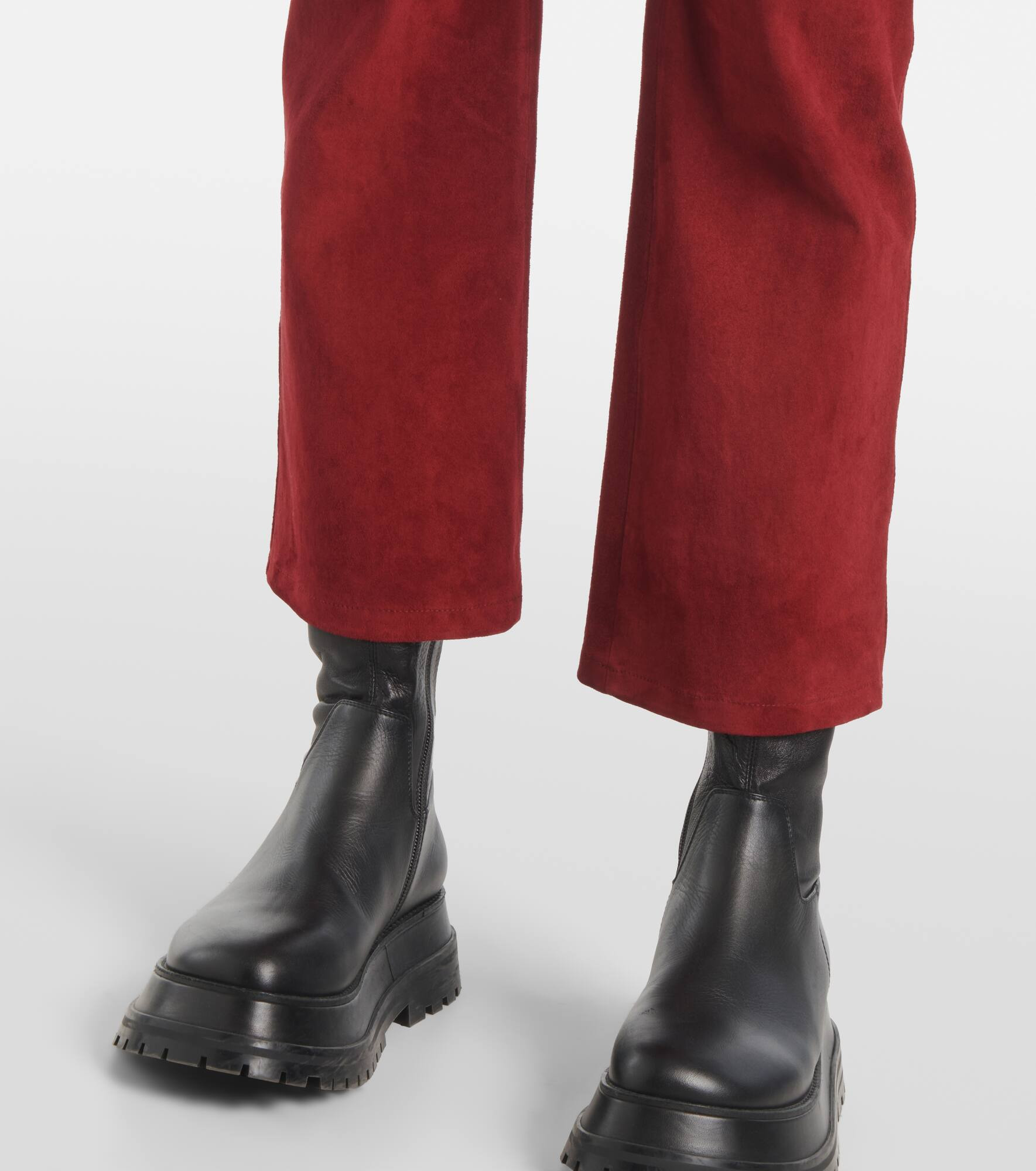 High-rise suede slim pants - 5