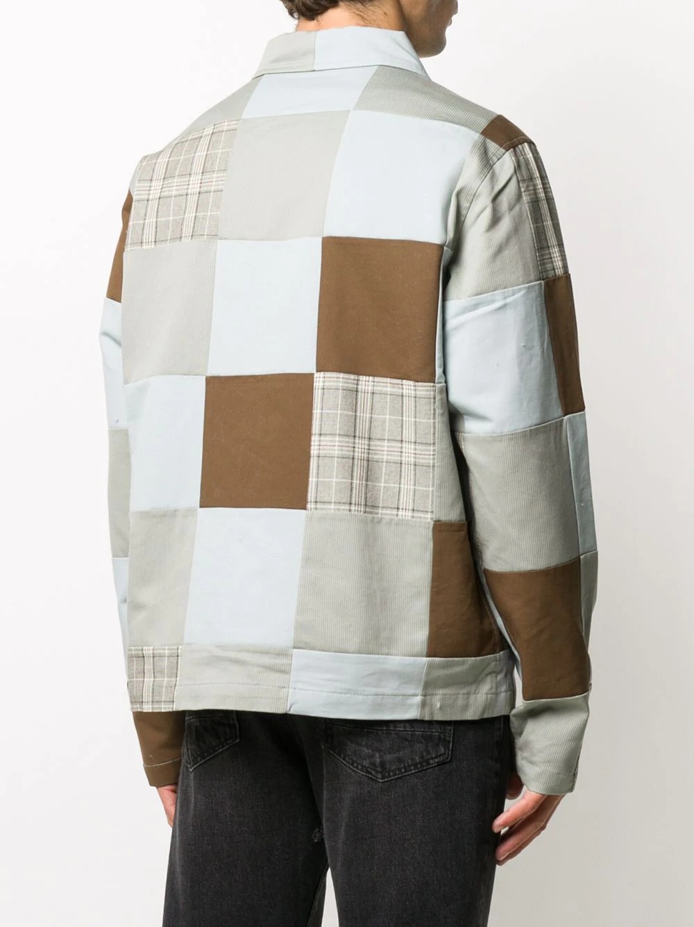 patchwork zipped jacket - 4