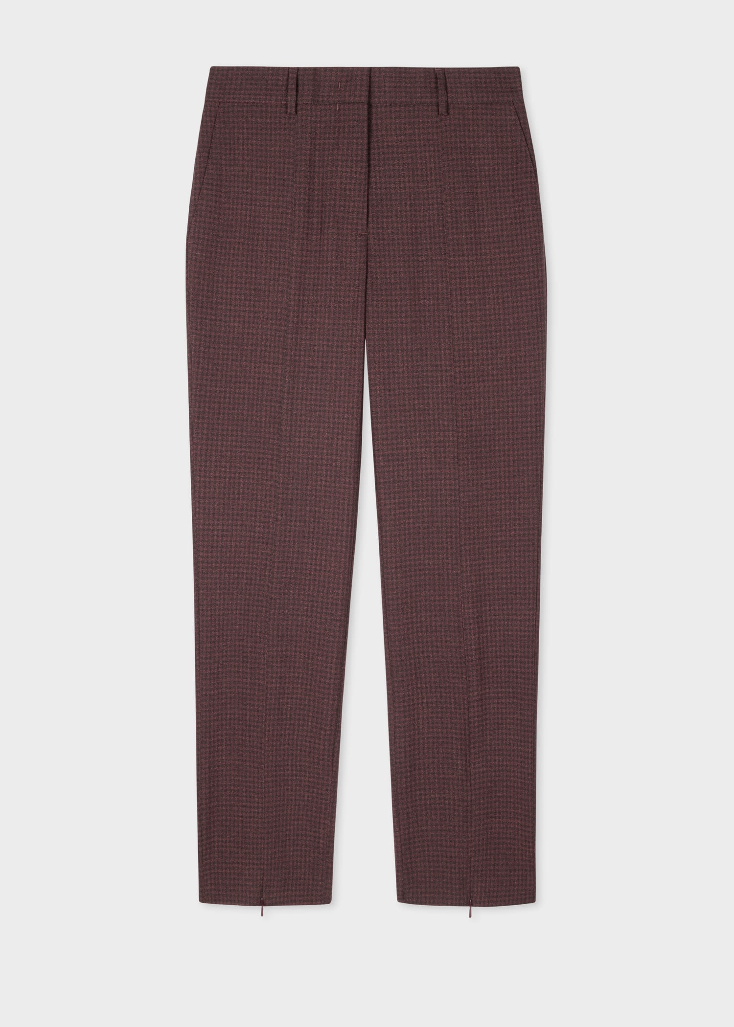 Slim-Fit Micro Check Wool Pants - 1