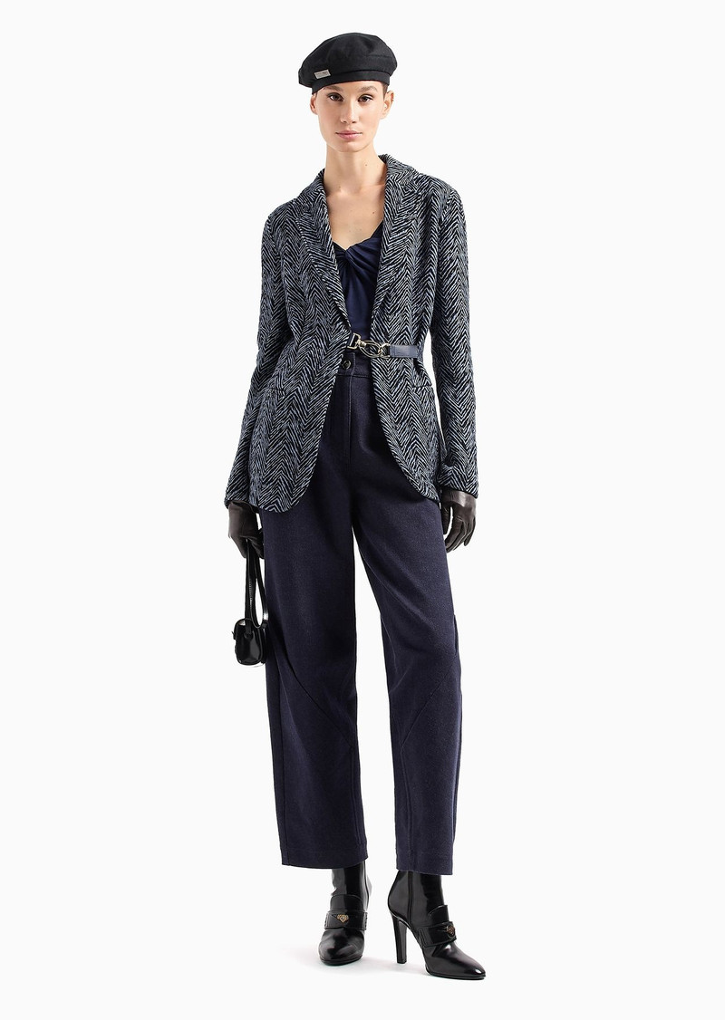 GIORGIO ARMANI Silk-viscose jersey V-neck jumper outlook