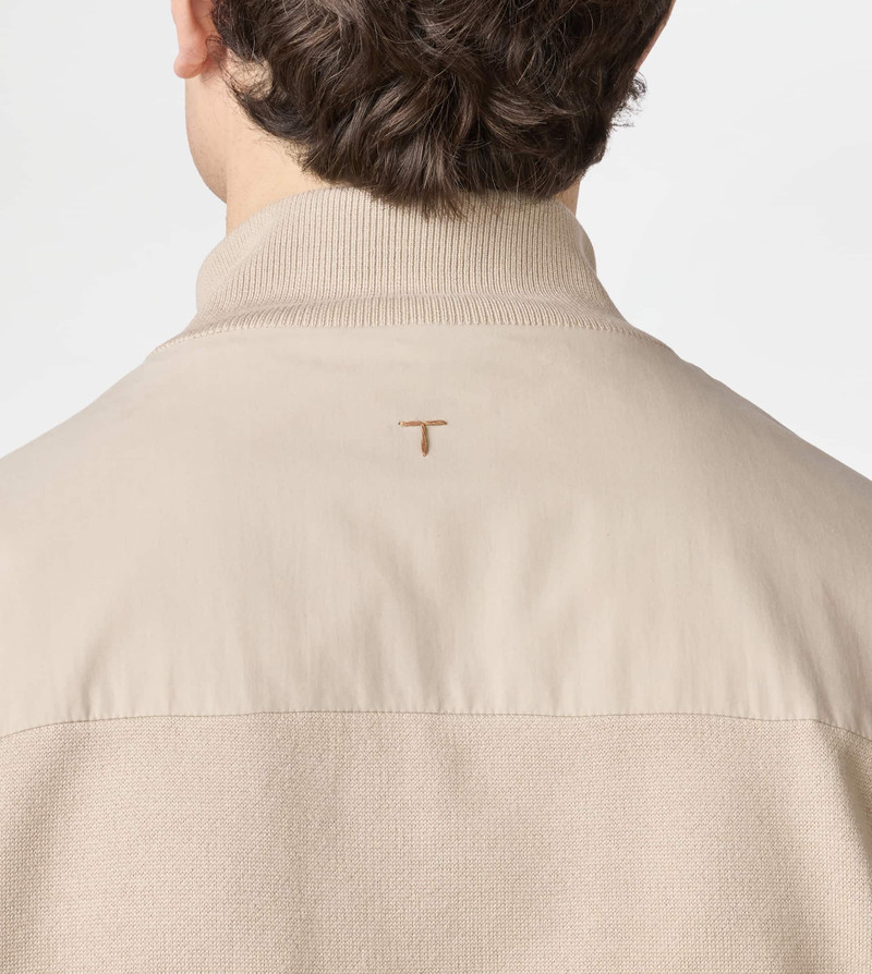 BOMBER JACKET IN TECHNICAL COTTON - BEIGE 6