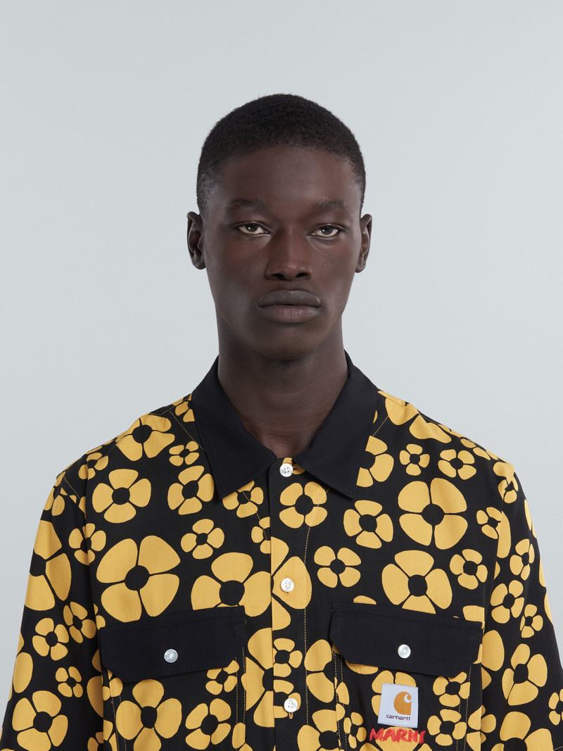 MARNI X CARHARTT WIP - YELLOW SHORT-SLEEVED FLORAL SHIRT 4