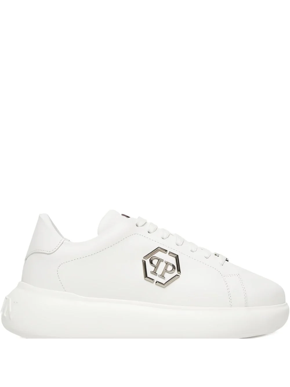 logo-plaque flat sneakers - 1