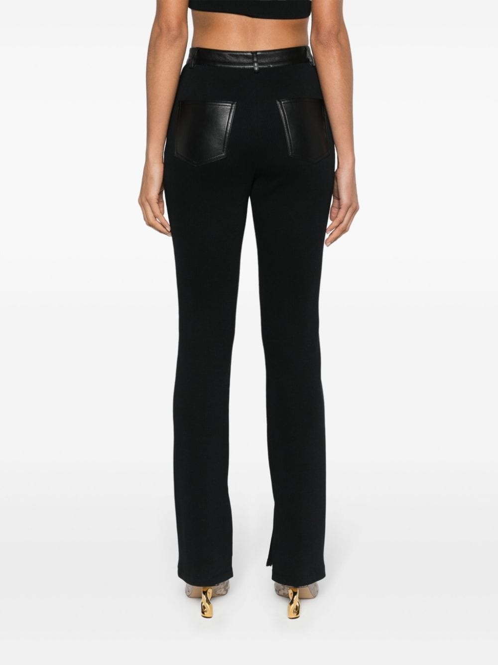 slim-leg fine-ribbed  trousers - 4