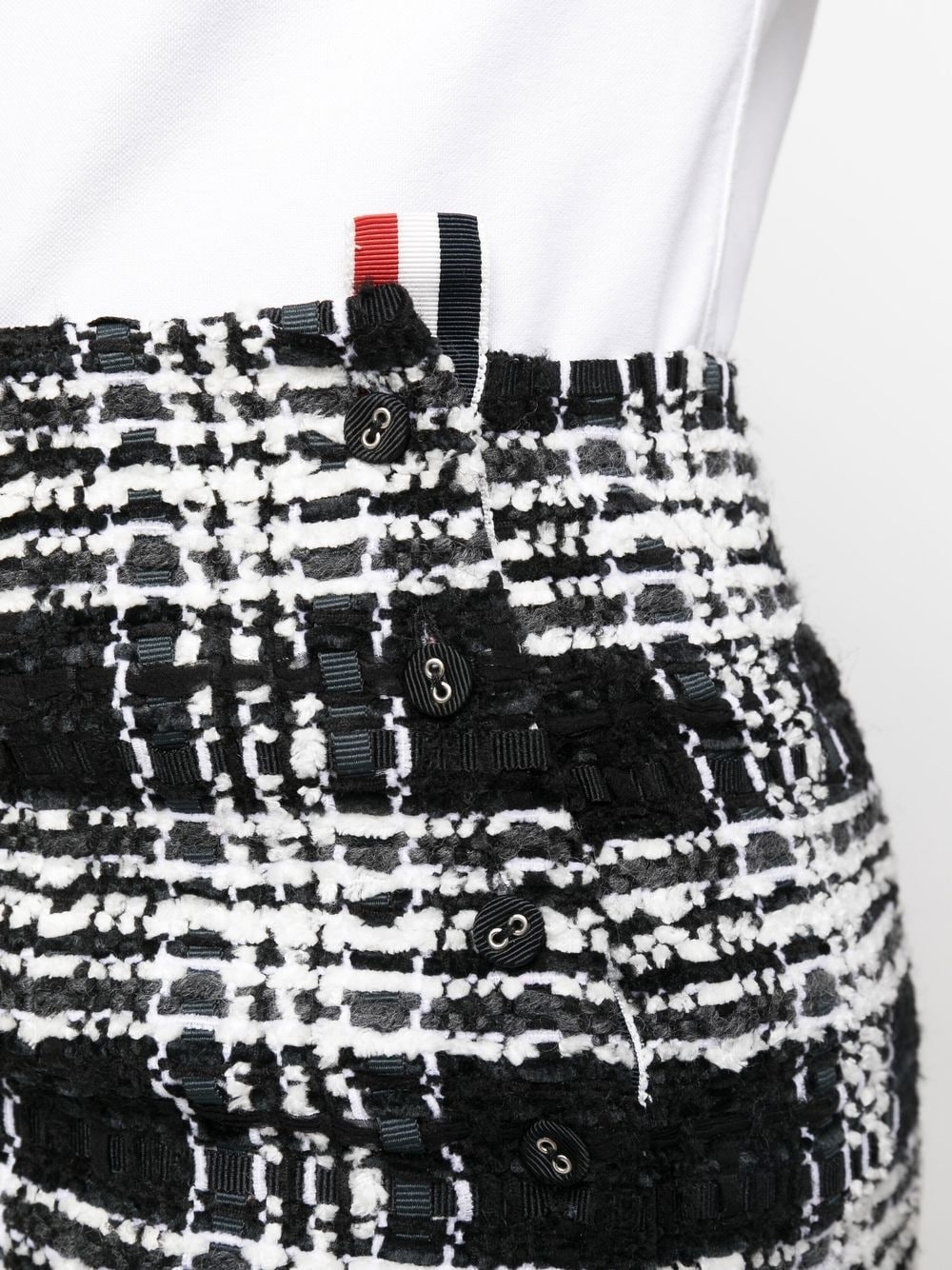 check-pattern calf-length skirt - 5