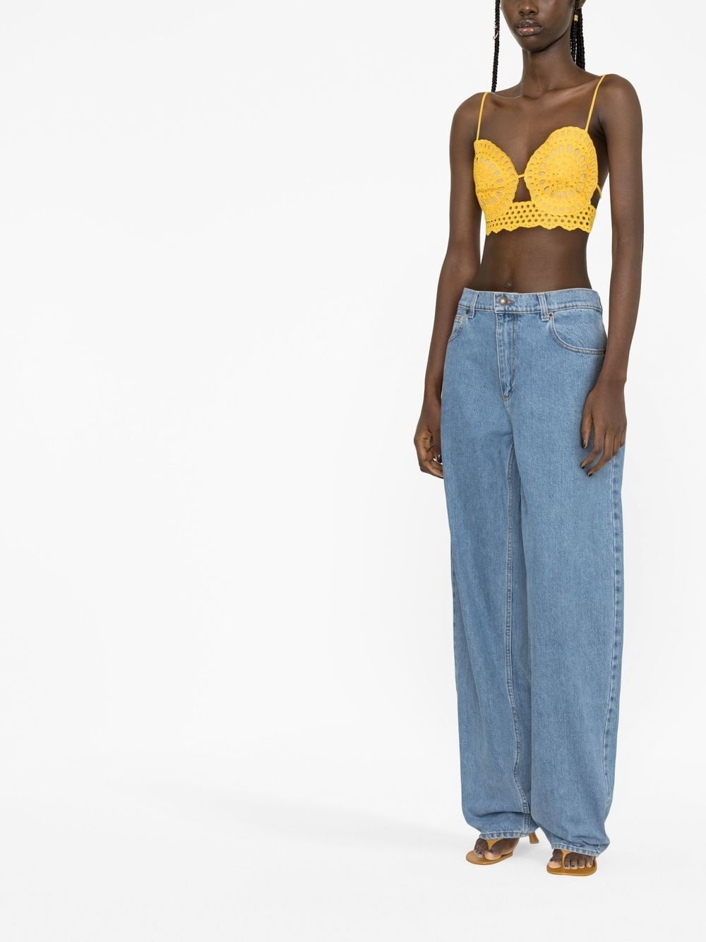 cropped broderie-anglaise top - 3