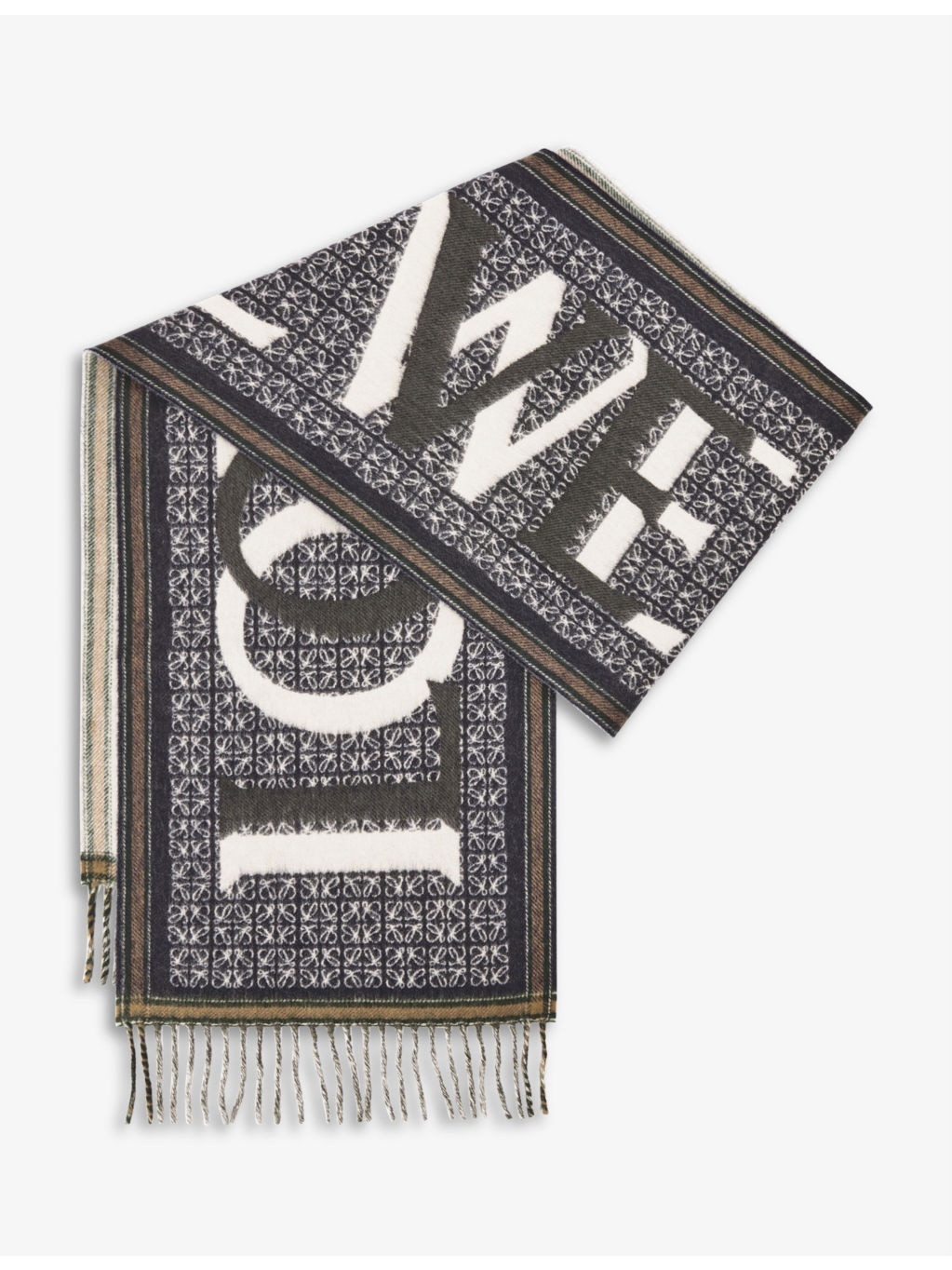 Logo-intarsia wool and cashmere-blend scarf - 2