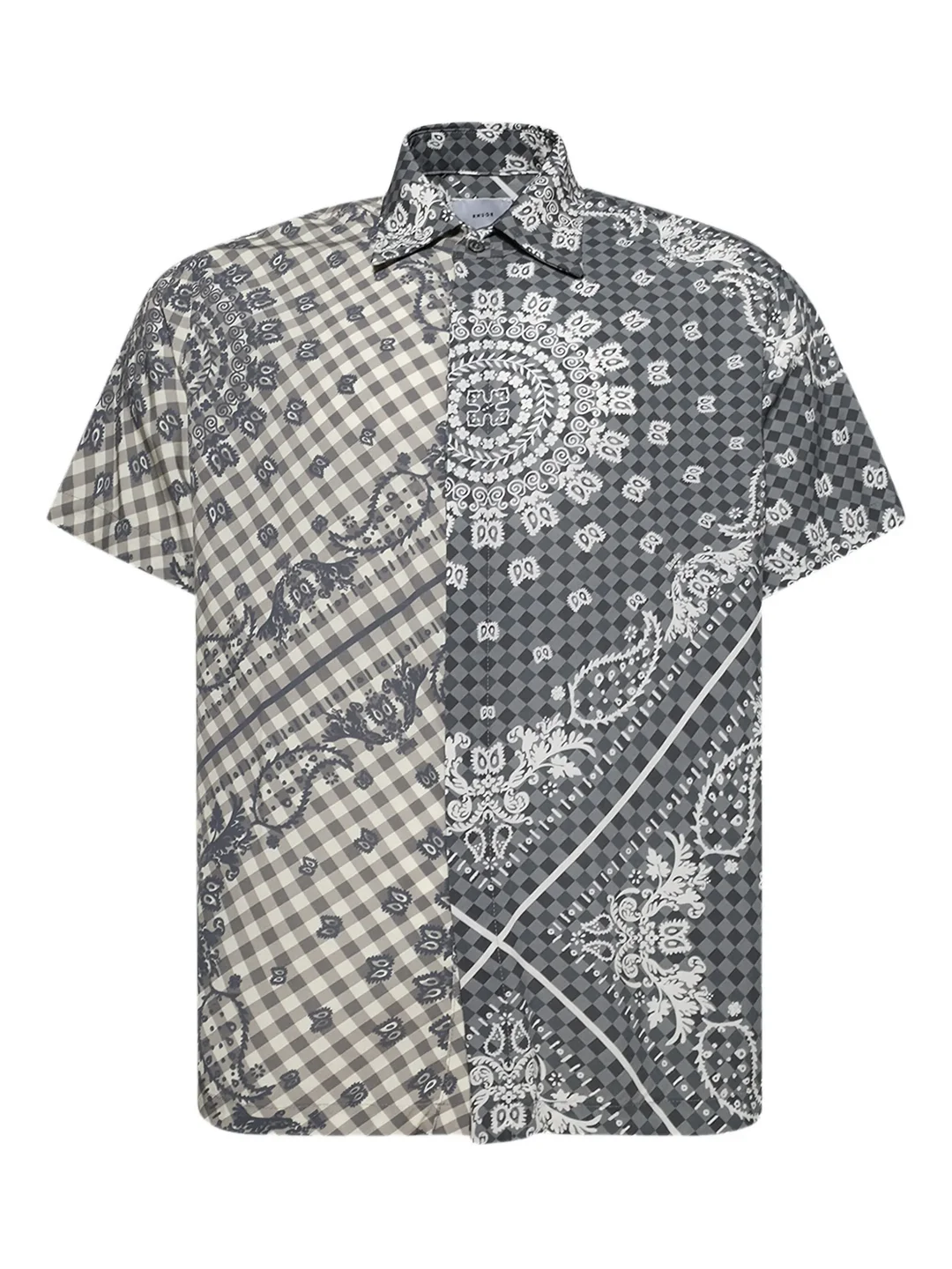 Split Gingham Bandana Button Shirt - 1