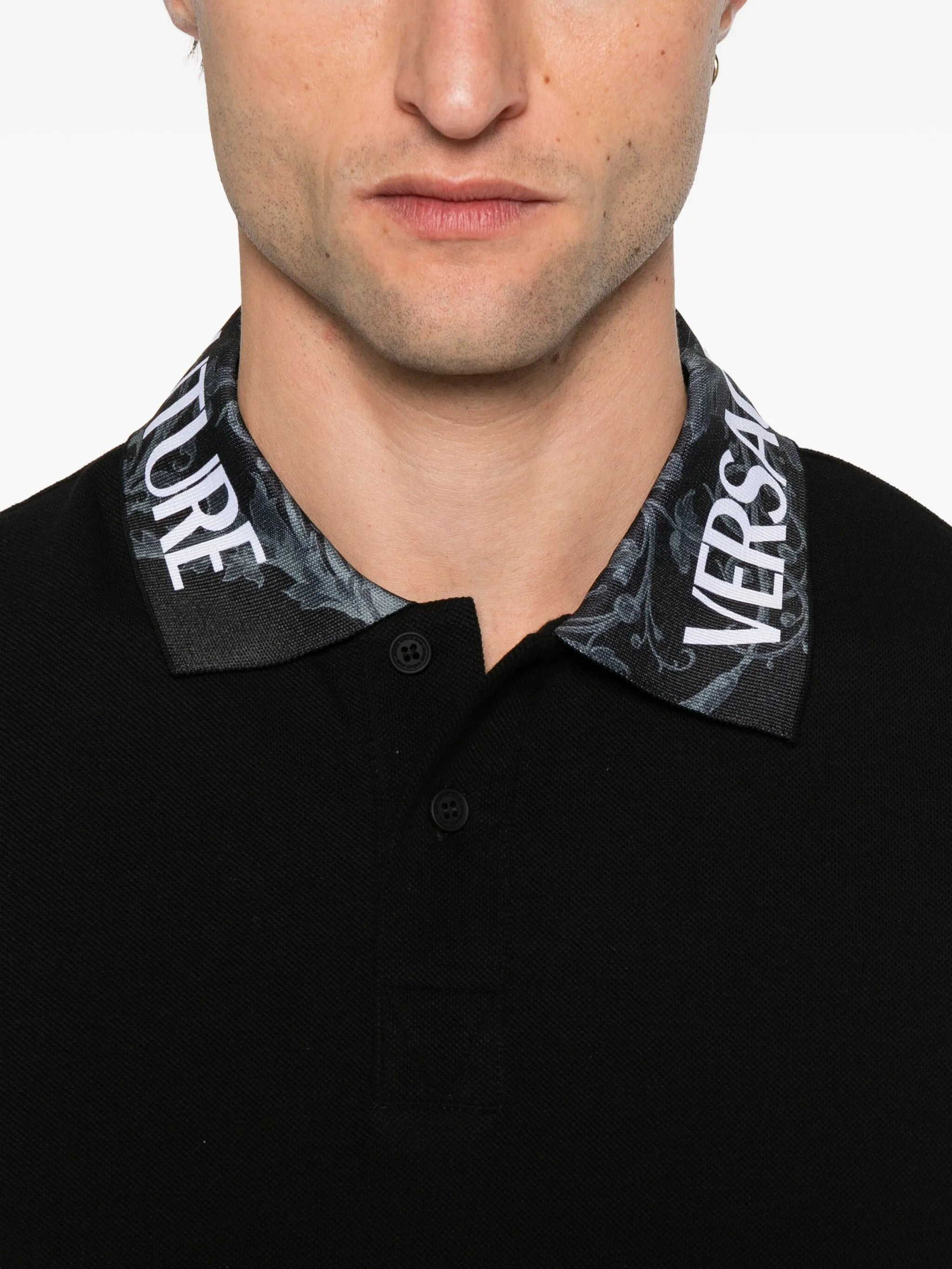 Versace Jeans Couture Logo-print Collar Polo Shirt - 3