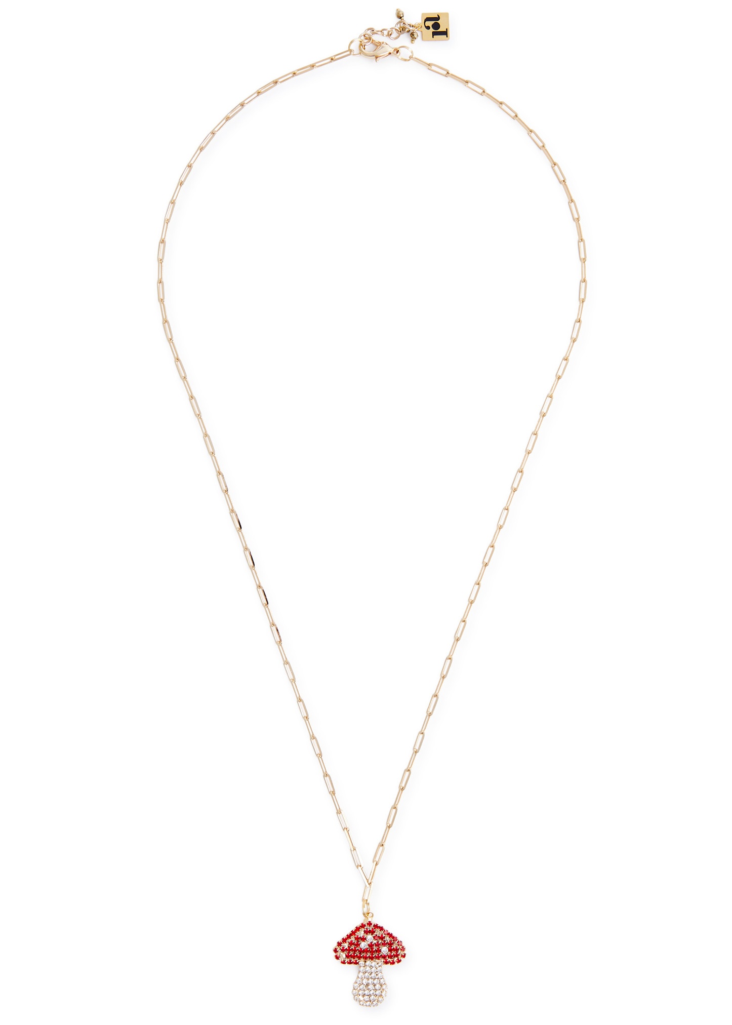 Finferli crystal-embellished toadstool necklace - 1