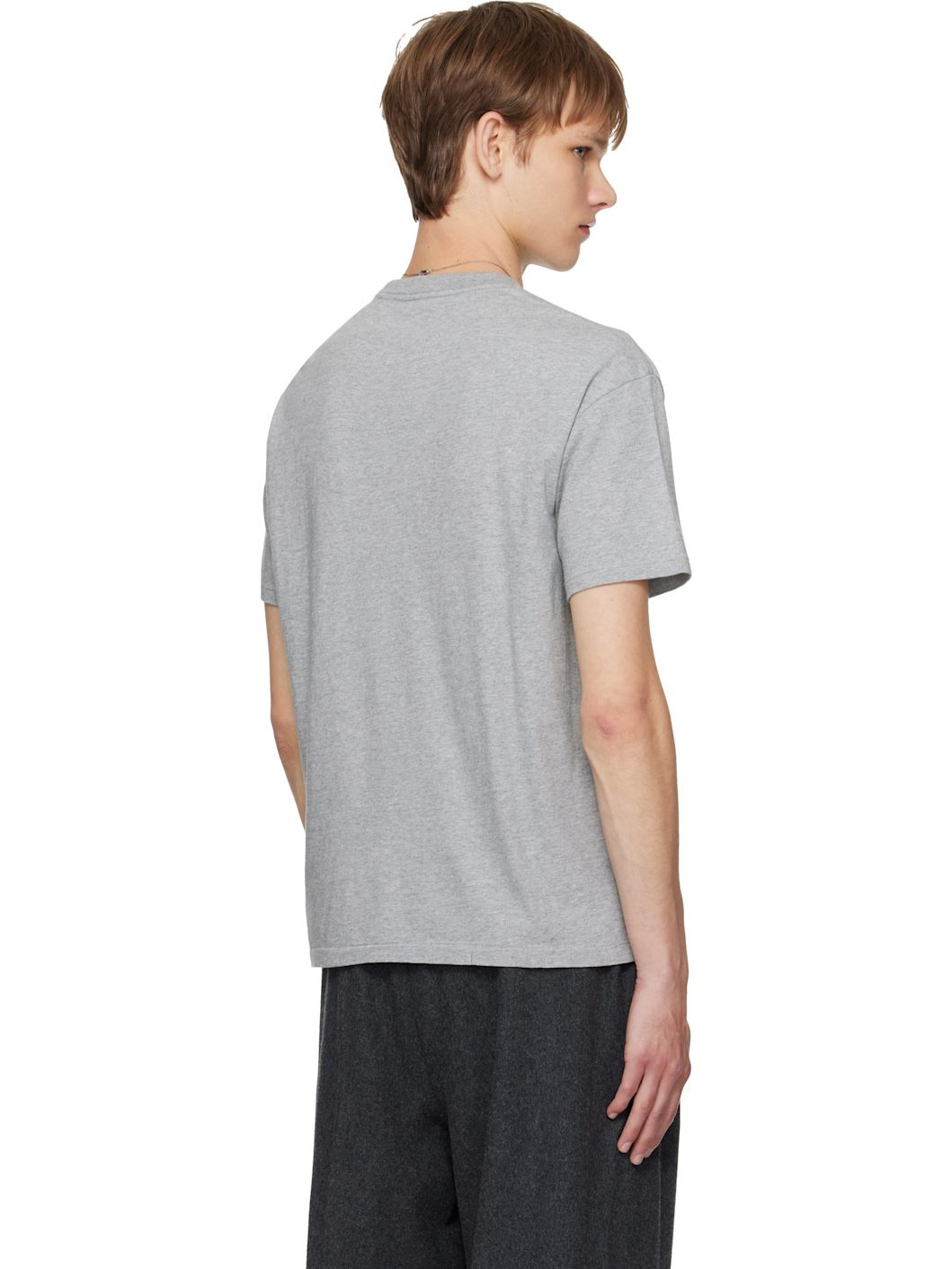 Gray Seamless Crew Neck T-shirt - 3