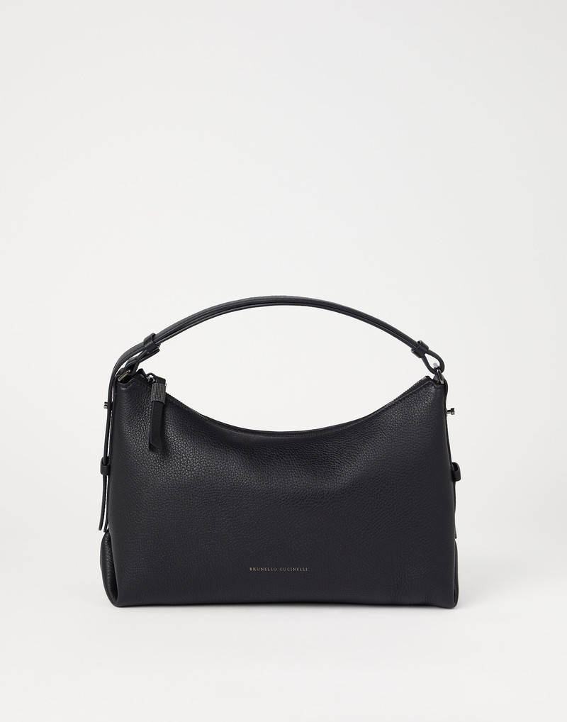 Texture calfskin hobo bag with monili 1