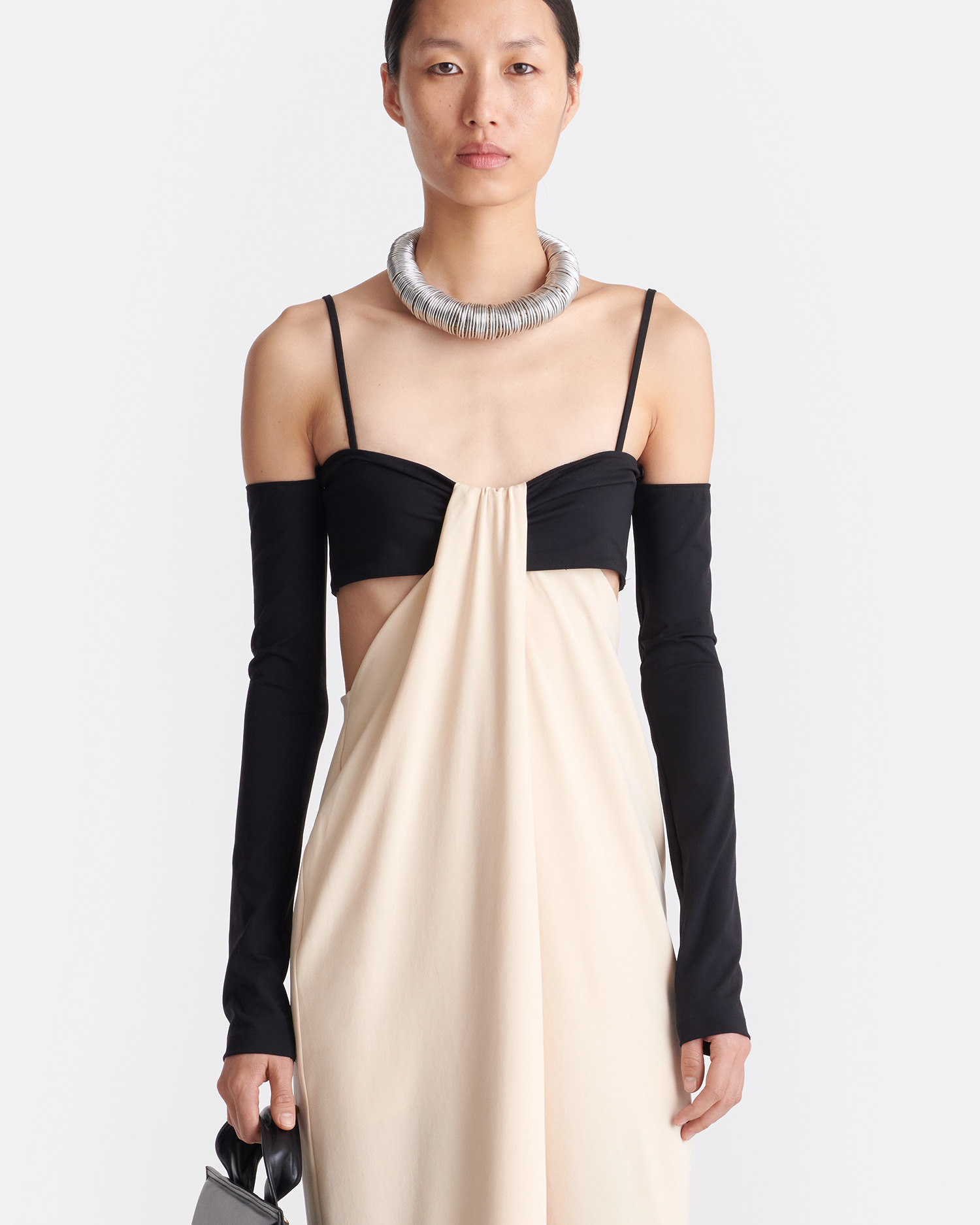 Draped Georgette and Jersey Dress - 2