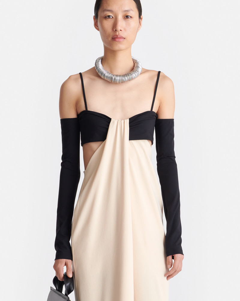 Nanushka Draped Georgette and Jersey Dress outlook