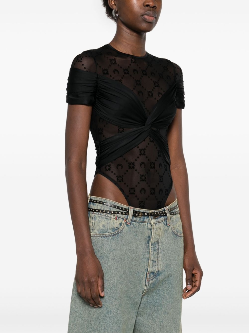 draped jersey bodysuit - 3