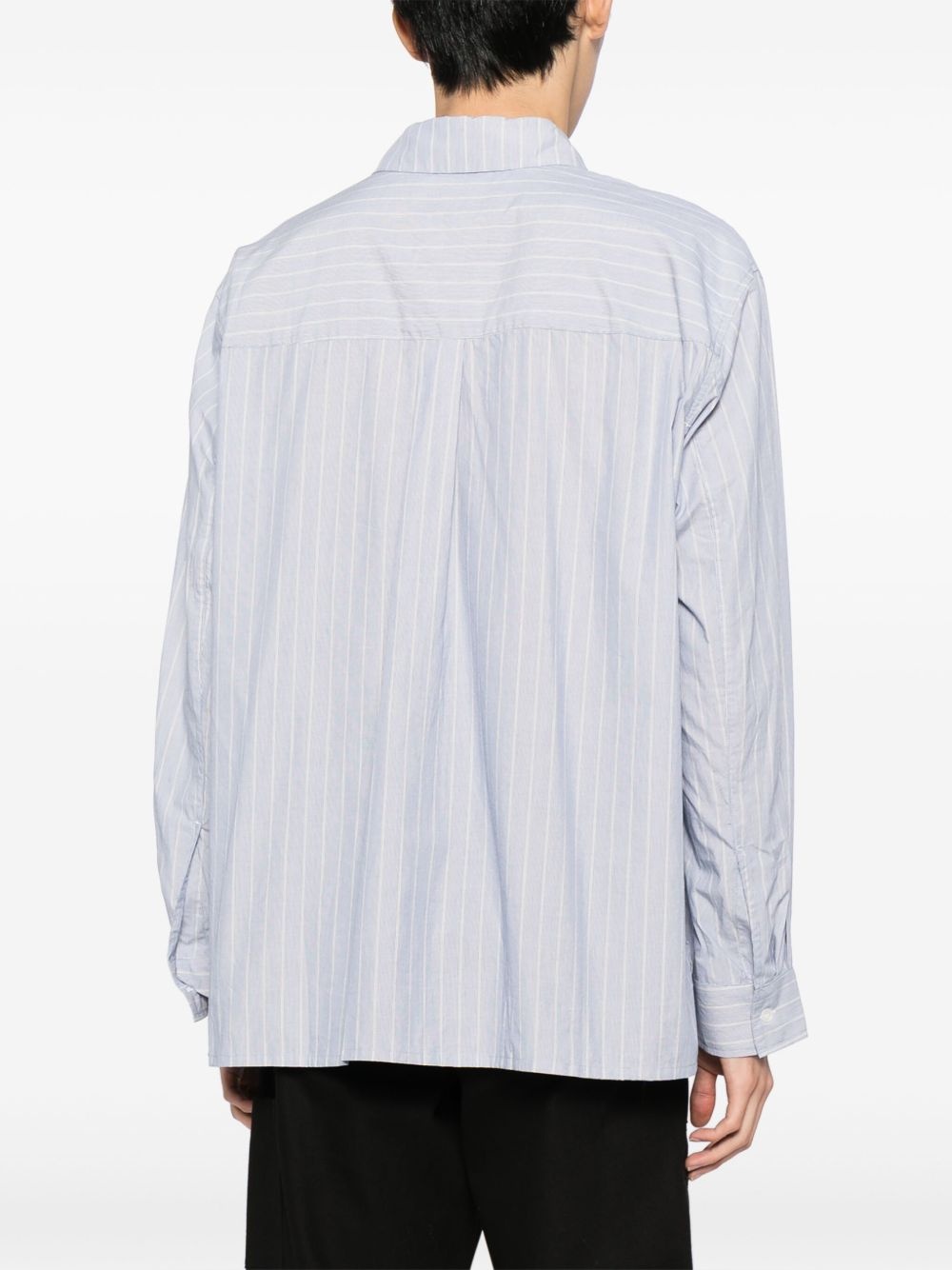 Nafnuf logo-embroidered striped shirt - 4