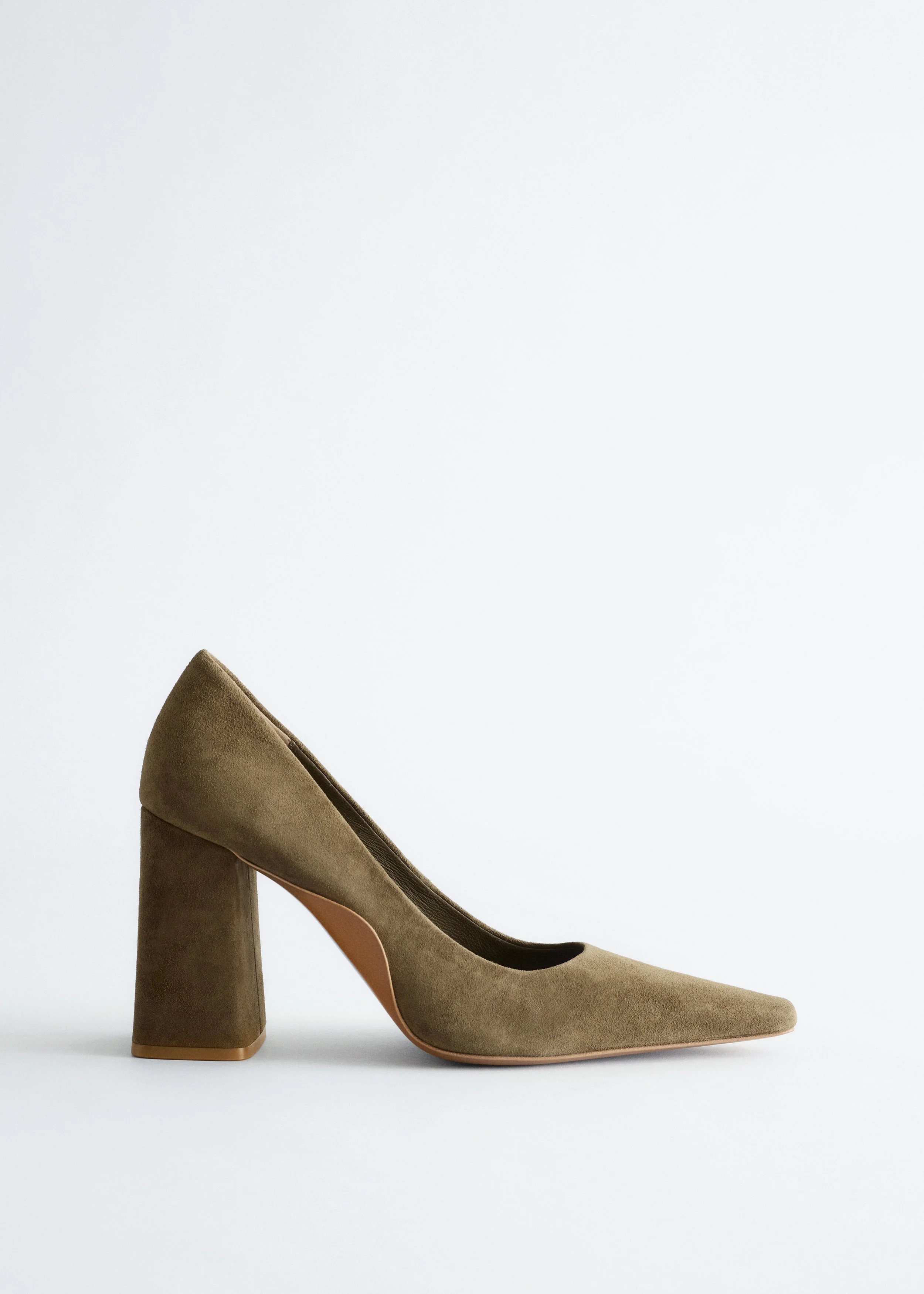 Suede Block-Heel Pumps - 1