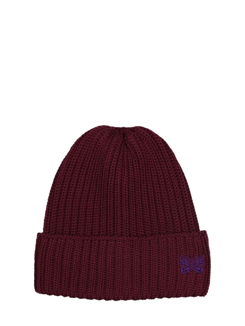 Logo wool knit hat - 1