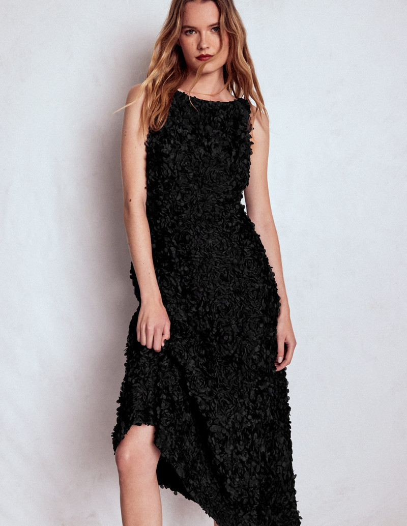 Scoop Back Fit and Flare Dress-Black 7