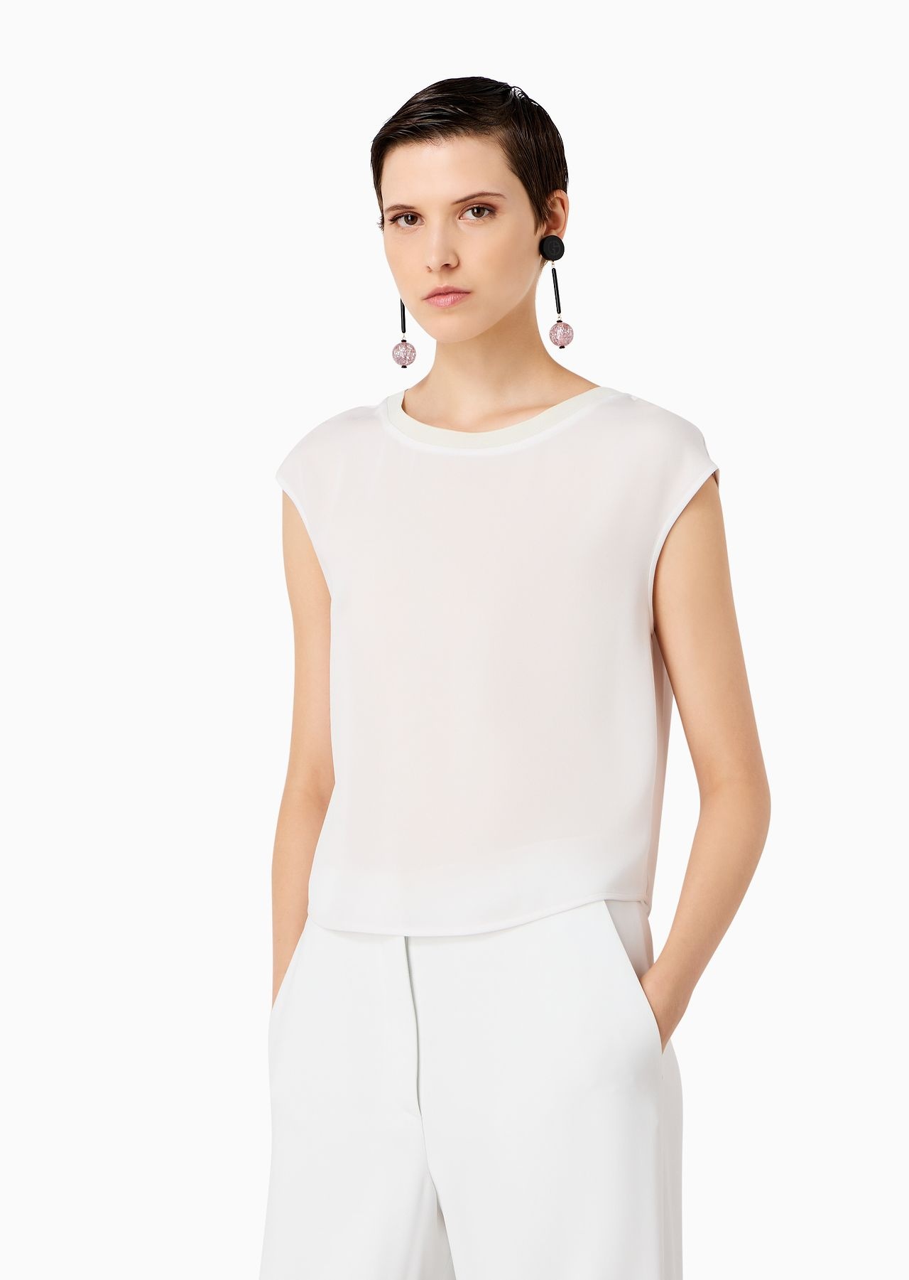ASV triple silk-georgette short-sleeved blouse - 2