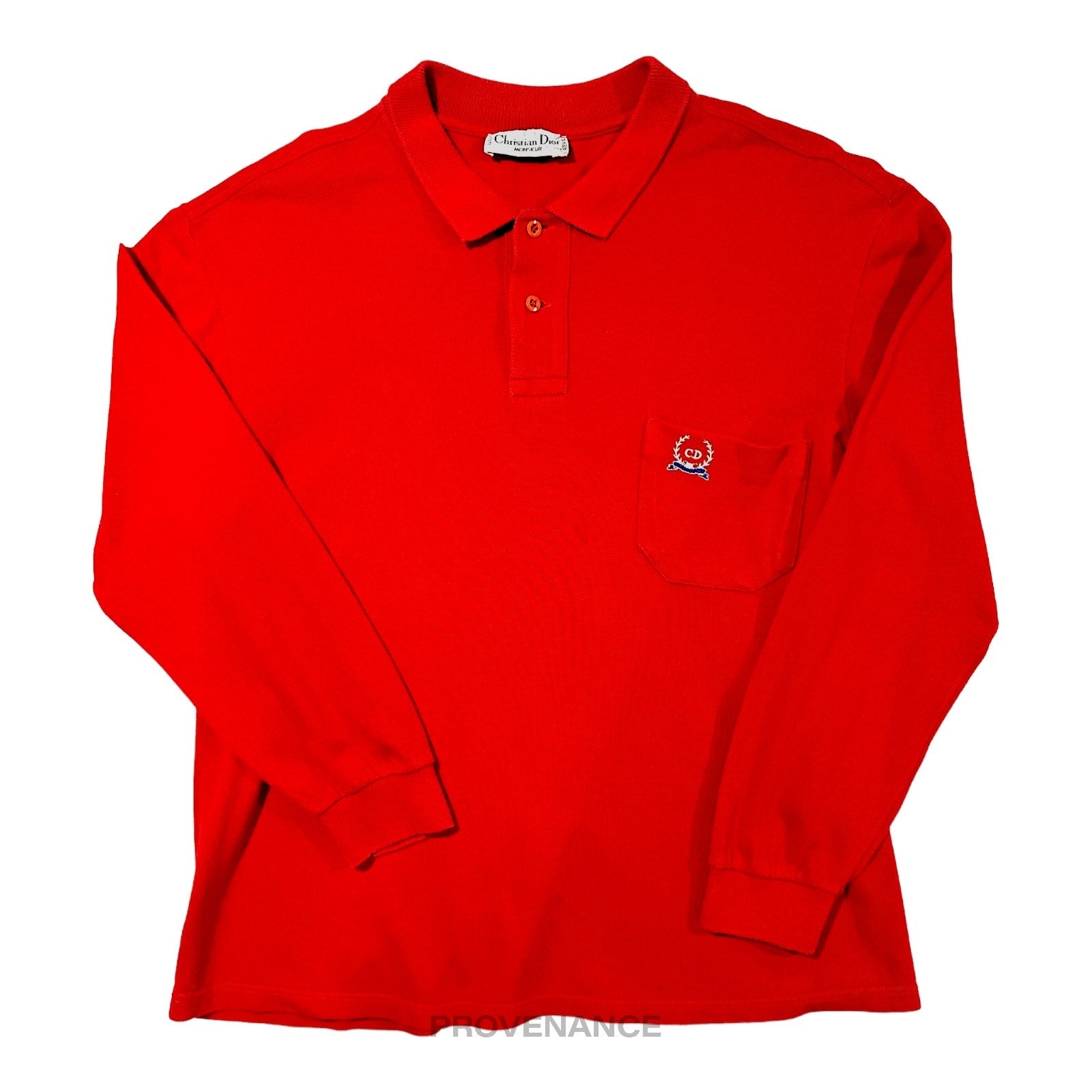 Christian Dior Sports - Christian Dior CD Sports Polo Long Sleeve Shirt - Red 46 - 1