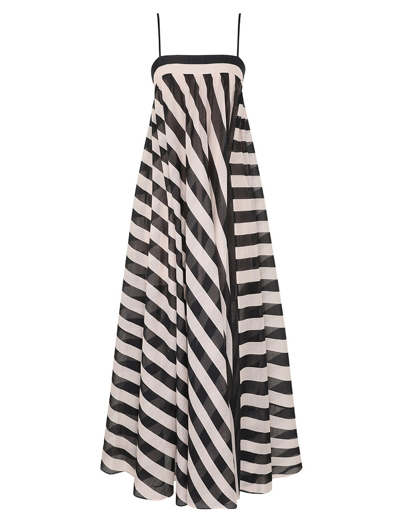 Zimmermann MAXINE STRIPE MAXI DRESS - 1814DRS254BKCRSTR | REVERSIBLE