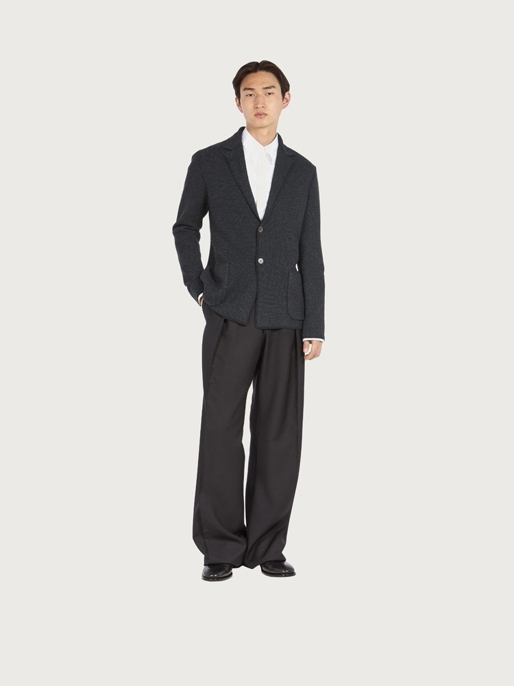 KNITTED JACQUARD BLAZER - 5